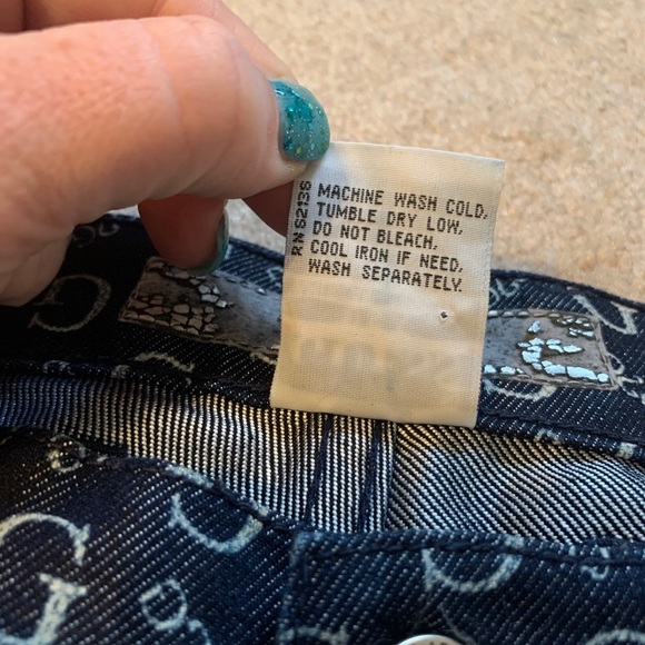 GUESS vtg All Over Logo High Waisted Denim - Picture 4 of 9